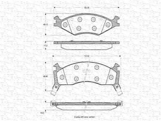 MAGNETI MARELLI 363702160770 Комплект гальмівних колодок, дискове гальмо