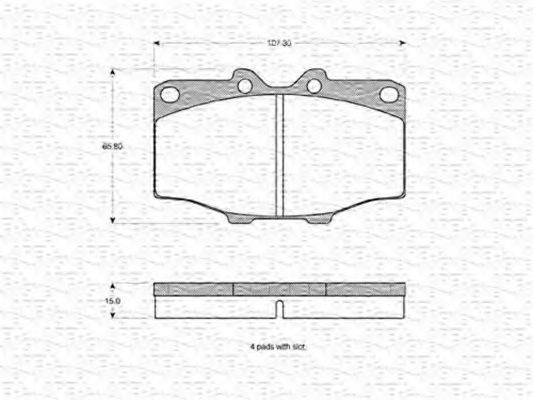 MAGNETI MARELLI 363702160803 Комплект гальмівних колодок, дискове гальмо