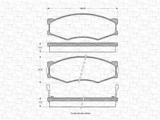 MAGNETI MARELLI 363702160811 Комплект гальмівних колодок, дискове гальмо