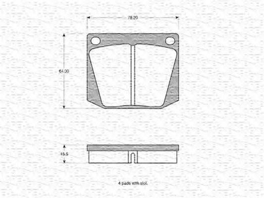 MAGNETI MARELLI 363702160864 Комплект гальмівних колодок, дискове гальмо