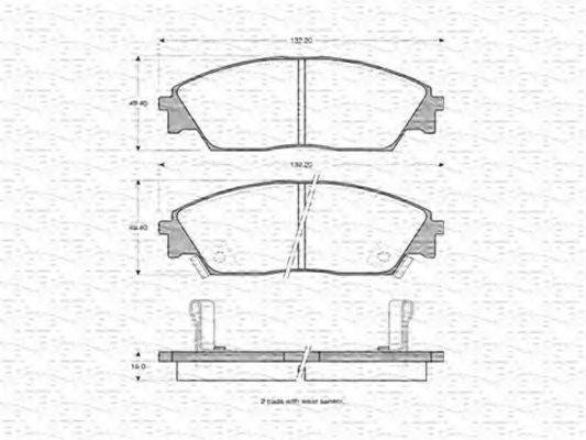 MAGNETI MARELLI 363702160903 Комплект гальмівних колодок, дискове гальмо