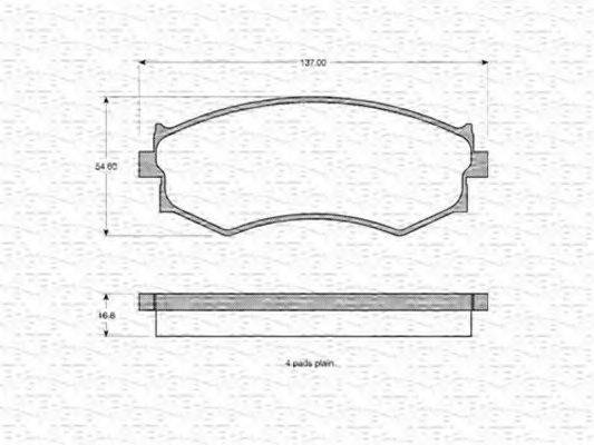 MAGNETI MARELLI 363702160905 Комплект гальмівних колодок, дискове гальмо