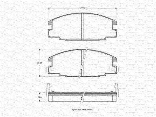 MAGNETI MARELLI 363702160952 Комплект гальмівних колодок, дискове гальмо