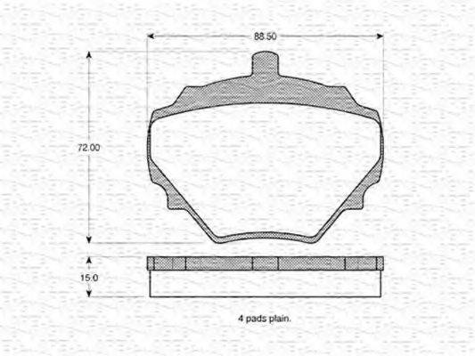 MAGNETI MARELLI 363702160999 Комплект гальмівних колодок, дискове гальмо