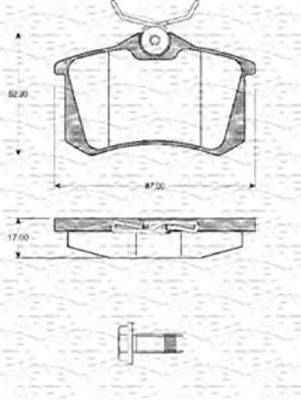 MAGNETI MARELLI 363702161022 Комплект гальмівних колодок, дискове гальмо