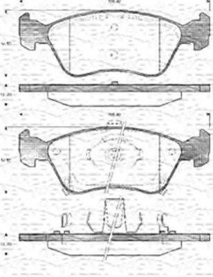 MAGNETI MARELLI 363702161045 Комплект гальмівних колодок, дискове гальмо