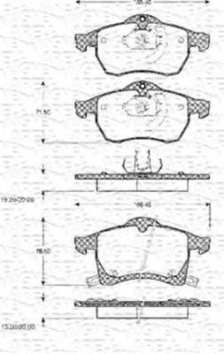 MAGNETI MARELLI 363702161046 Комплект гальмівних колодок, дискове гальмо