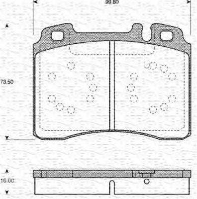 MAGNETI MARELLI 363702161076 Комплект гальмівних колодок, дискове гальмо