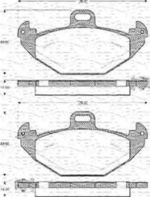 MAGNETI MARELLI 363702161086 Комплект гальмівних колодок, дискове гальмо