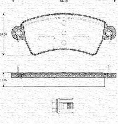 MAGNETI MARELLI 363702161105 Комплект гальмівних колодок, дискове гальмо