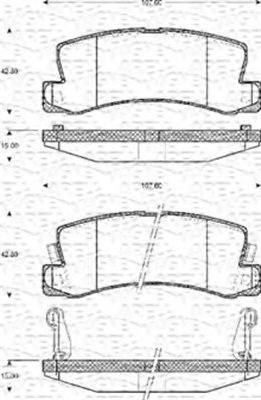 MAGNETI MARELLI 363702161125 Комплект гальмівних колодок, дискове гальмо