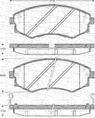 MAGNETI MARELLI 363702161126 Комплект гальмівних колодок, дискове гальмо