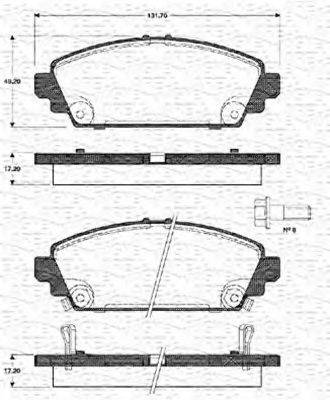 MAGNETI MARELLI 363702161131 Комплект гальмівних колодок, дискове гальмо