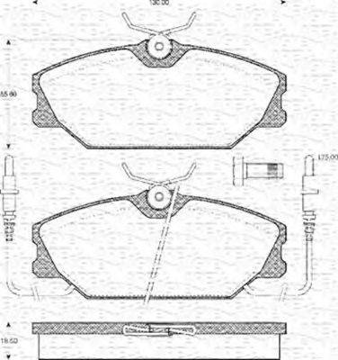 MAGNETI MARELLI 363702161150 Комплект гальмівних колодок, дискове гальмо