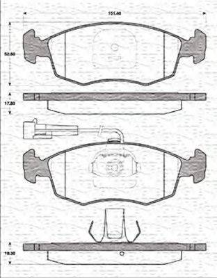 MAGNETI MARELLI 363702161185 Комплект гальмівних колодок, дискове гальмо