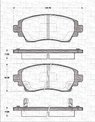 MAGNETI MARELLI 363702161210 Комплект гальмівних колодок, дискове гальмо