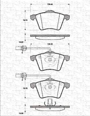 MAGNETI MARELLI 363702161212 Комплект гальмівних колодок, дискове гальмо