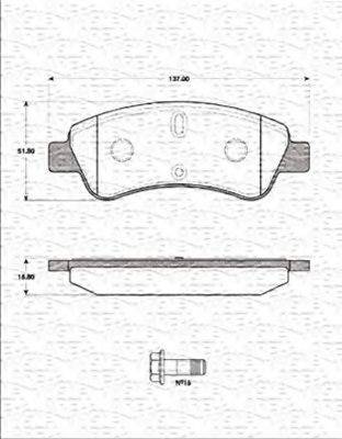 MAGNETI MARELLI 363702161229 Комплект гальмівних колодок, дискове гальмо