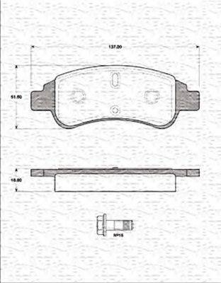 MAGNETI MARELLI 363702161230 Комплект гальмівних колодок, дискове гальмо