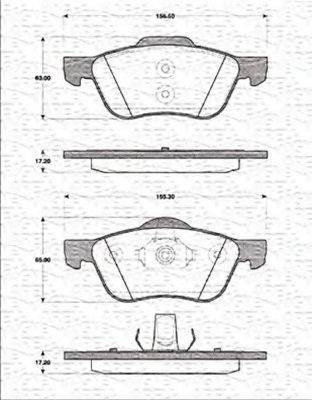 MAGNETI MARELLI 363702161233 Комплект гальмівних колодок, дискове гальмо