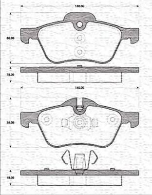 MAGNETI MARELLI 363702161234 Комплект гальмівних колодок, дискове гальмо