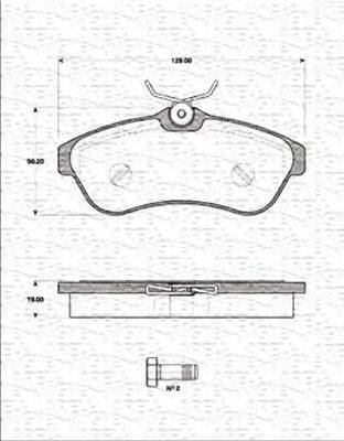 MAGNETI MARELLI 363702161237 Комплект гальмівних колодок, дискове гальмо