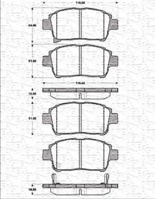 MAGNETI MARELLI 363702161244 Комплект гальмівних колодок, дискове гальмо