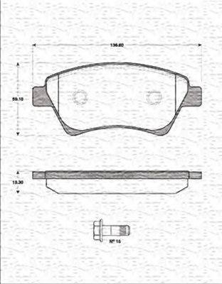 MAGNETI MARELLI 363702161245 Комплект гальмівних колодок, дискове гальмо