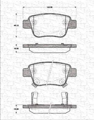 MAGNETI MARELLI 363702161252 Комплект гальмівних колодок, дискове гальмо