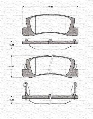 MAGNETI MARELLI 363702161254 Комплект гальмівних колодок, дискове гальмо