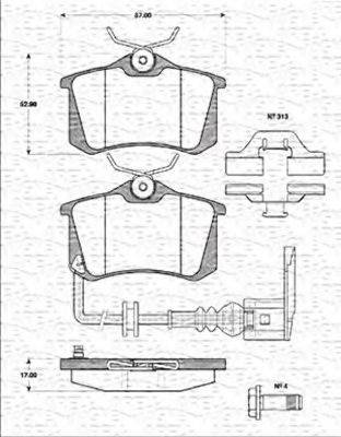 MAGNETI MARELLI 363702161257 Комплект гальмівних колодок, дискове гальмо