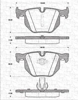 MAGNETI MARELLI 363702161260 Комплект гальмівних колодок, дискове гальмо