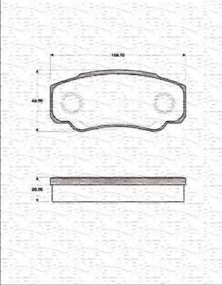 MAGNETI MARELLI 363702161280 Комплект гальмівних колодок, дискове гальмо