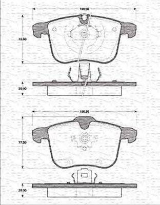 MAGNETI MARELLI 363702161282 Комплект гальмівних колодок, дискове гальмо