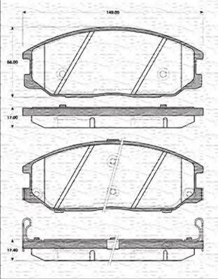 MAGNETI MARELLI 363702161288 Комплект гальмівних колодок, дискове гальмо