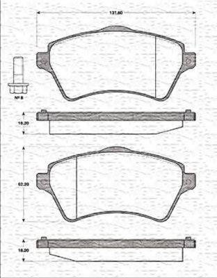 MAGNETI MARELLI 363702161292 Комплект гальмівних колодок, дискове гальмо