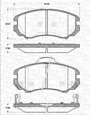 MAGNETI MARELLI 363702161297 Комплект гальмівних колодок, дискове гальмо