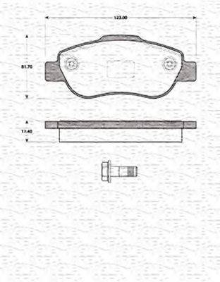 MAGNETI MARELLI 363702161409 Комплект гальмівних колодок, дискове гальмо