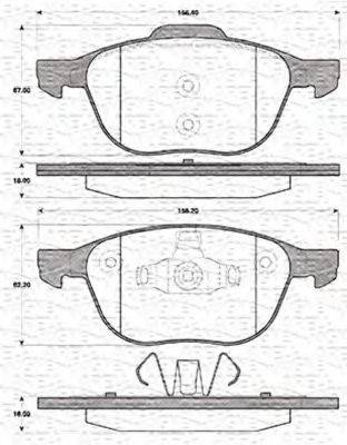 MAGNETI MARELLI 363702161410 Комплект гальмівних колодок, дискове гальмо