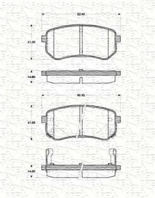 MAGNETI MARELLI 363702161431 Комплект гальмівних колодок, дискове гальмо