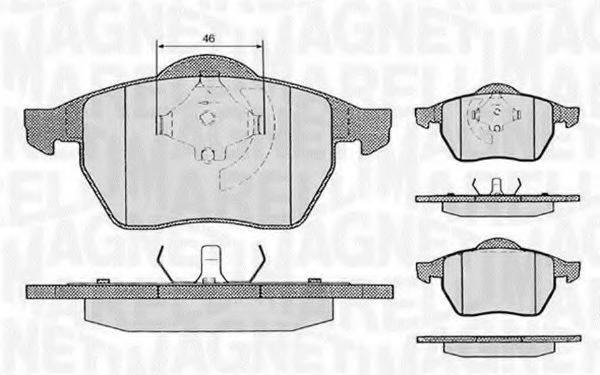 MAGNETI MARELLI 363916060146 Комплект гальмівних колодок, дискове гальмо