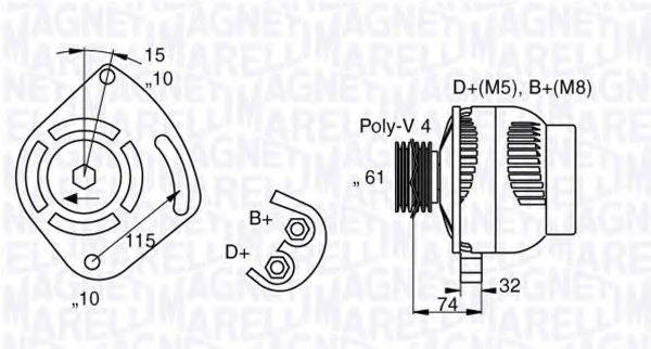 MAGNETI MARELLI 063321863010 Генератор