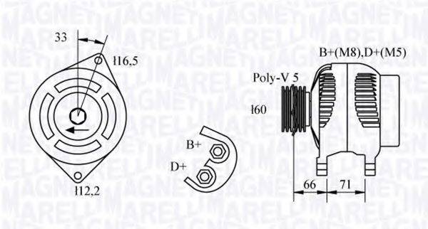 MAGNETI MARELLI 063321328010 Генератор