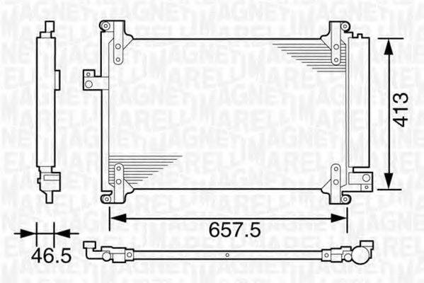 MAGNETI MARELLI 350203161000 Конденсатор, кондиціонер