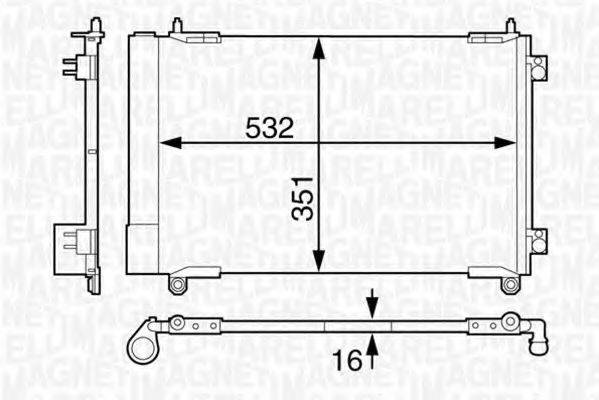 MAGNETI MARELLI 350203613000 Конденсатор, кондиціонер