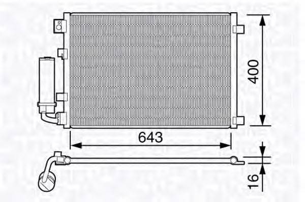 MAGNETI MARELLI 350203670000 Конденсатор, кондиціонер