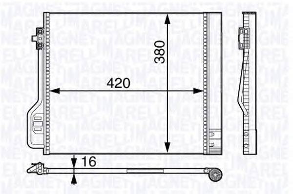 MAGNETI MARELLI 350203711000 Конденсатор, кондиціонер