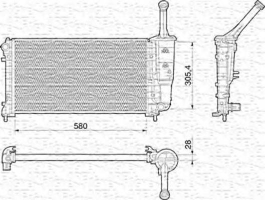 MAGNETI MARELLI 350213011000 Радіатор, охолодження двигуна