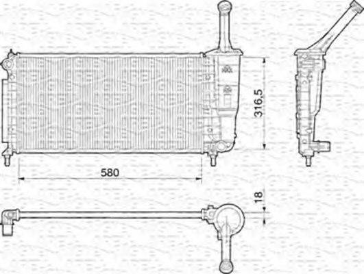 MAGNETI MARELLI 350213013000 Радіатор, охолодження двигуна