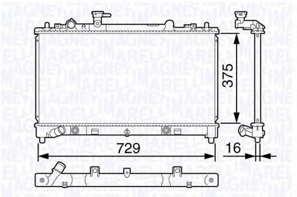 MAGNETI MARELLI 350213134700 Радіатор, охолодження двигуна